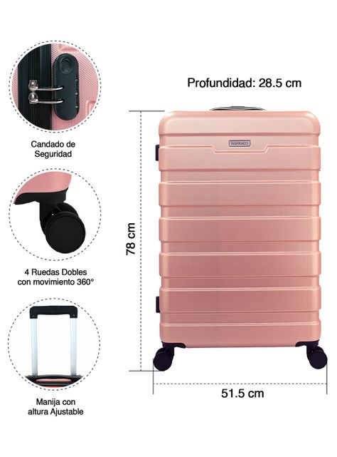 Maleta Rigida Danubio l 23kg rosa-2