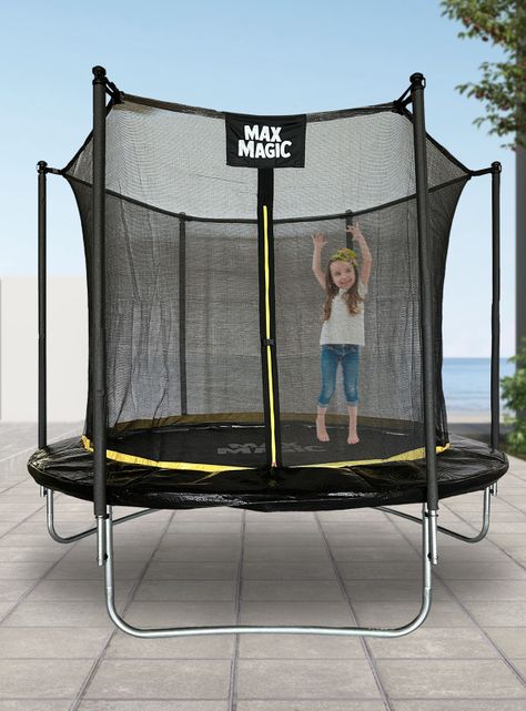 Cama Elástica Max Magic 244cm Negra con Red de Seguridad-1