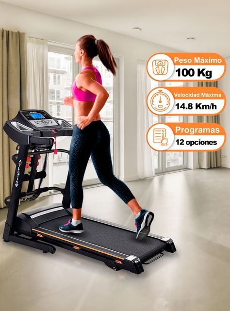 Trotadora Eléctrica A100 Plus con MP3 y USB Negro-1
