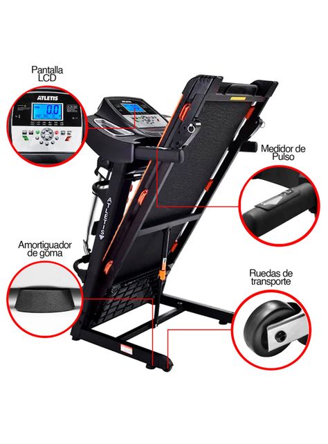 Trotadora Eléctrica A100 Plus con MP3 y USB Negro-3