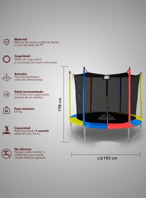 Cama Elástica 183 cm (6 Ft) Amarillo-2