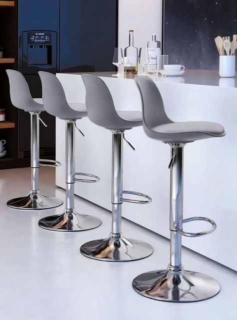 Pack 2 Sillas Altas Bar Taburete Orlando-T Gris-1