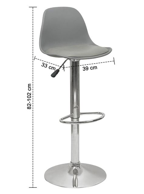 Pack 2 Sillas Altas Bar Taburete Orlando-T Gris-2