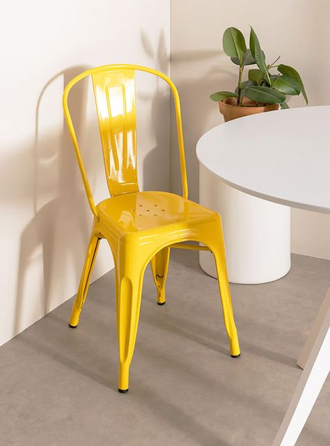 Pack De 4 Silla Metal Tolix Amarillo-1