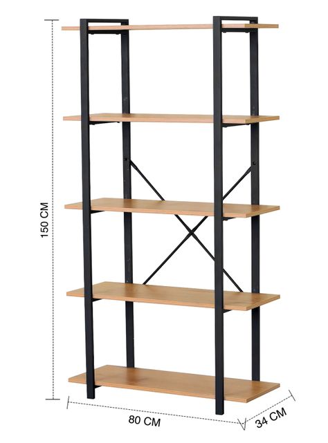 Estante 5 Niveles 80X34X150 cm Industrial-2
