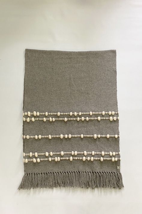 Piecera Vellón Gris tejido a telar | Lana Natural | 2 plazas 80 x 2.20 mt-3