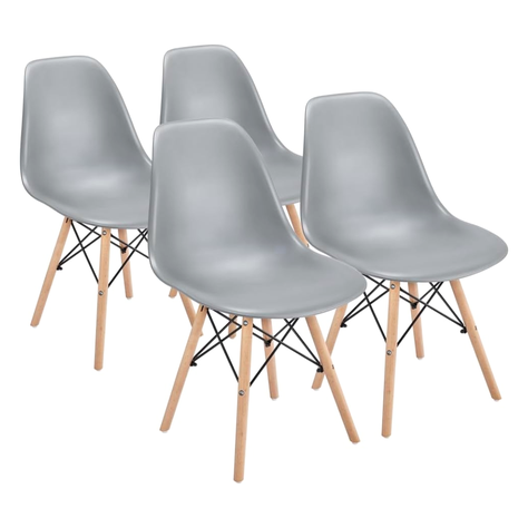 Pack 4 Sillas Eames Gris | Ideal Hogar y Oficina-0