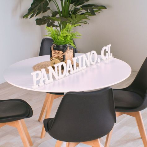 Juego de comedor mesa Tulip 100cm + 4 sillas Tulip / Pandalino -2