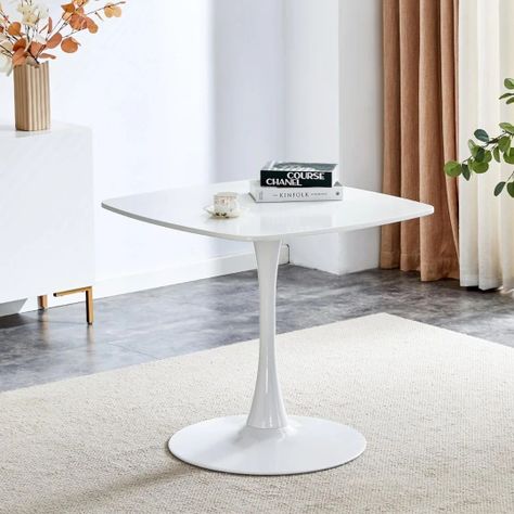 Mesa Tulip cuadrada blanca 90x90  / Pandalino-1