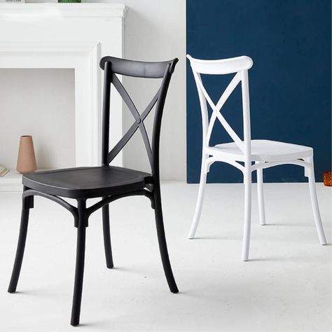 Pack 4 Silla Crossback Negra | Ideal Terraza y Interior-2