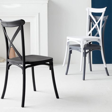 Pack 4 Silla Crossback Negra | Ideal Terraza y Interior-4