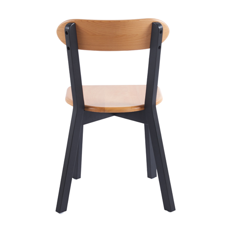Pack 2 Silla Fresno |Diseño Natural & Negro| Moderna y Duradera-2