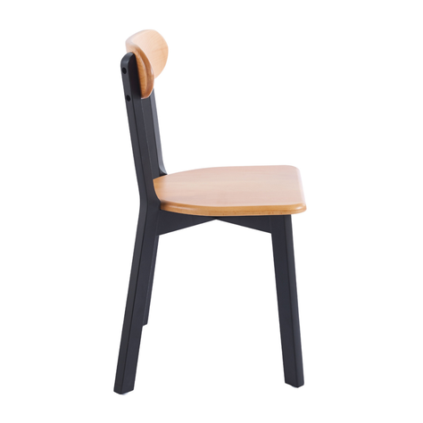 Pack 2 Silla Fresno |Diseño Natural & Negro| Moderna y Duradera-3