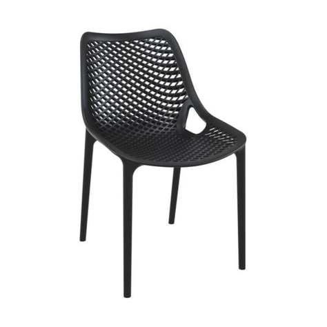 Pack 4 Sillas Bardo Negras| Resistente para Interior y Exterior-5