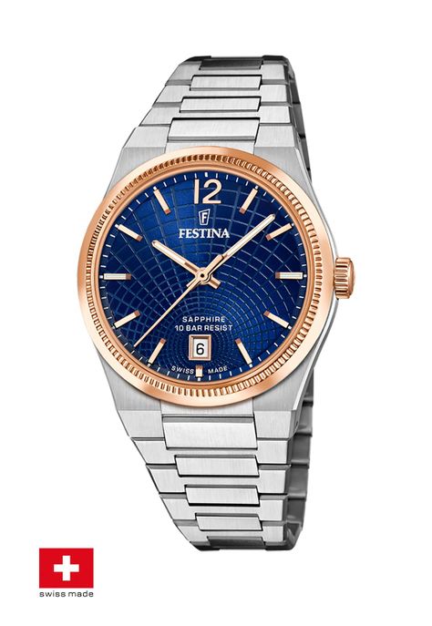 Reloj F20066/3 Festina Swiss Azul Mujer Rive Collection-1