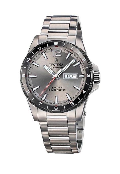 Reloj F20698/1 Festina Gris Hombre Calendario Titanium-0