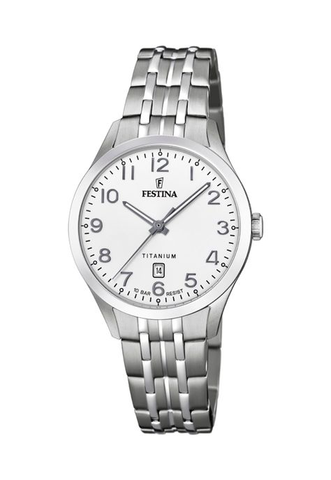 Reloj F20468/1 Festina Blanco Mujer Calendario Titanium-0