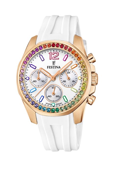 Reloj F20611/2 Festina Blanco Mujer Boyfriend Collection-0