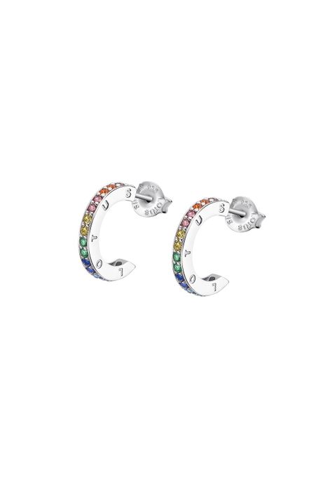 Aros LP1885-4/5 Lotus Silver Mujer Hoops-0