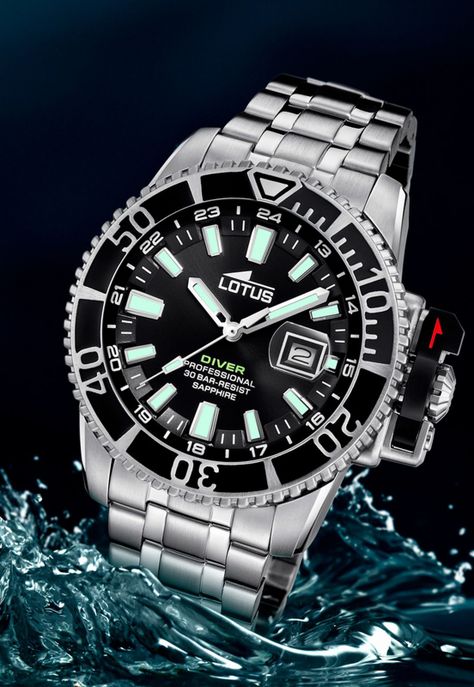 Reloj 18938/4 Lotus Negro Hombre Diver-3