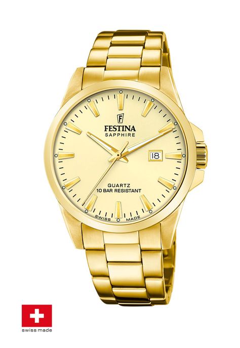 Reloj F20044/4 Festina Swiss Dorado Hombre Acero Clásico-1