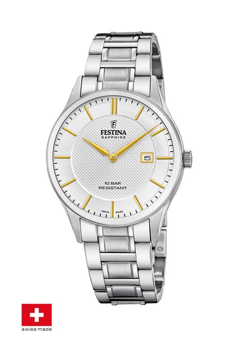 Reloj F20067/2 Festina Swiss Plata Hombre Acero Clásico-1