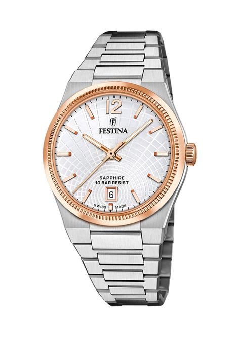 Reloj F20066/2 Festina Swiss Plateado Mujer Rive Collection-0