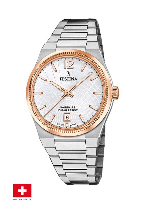 Reloj F20066/2 Festina Swiss Plateado Mujer Rive Collection-1