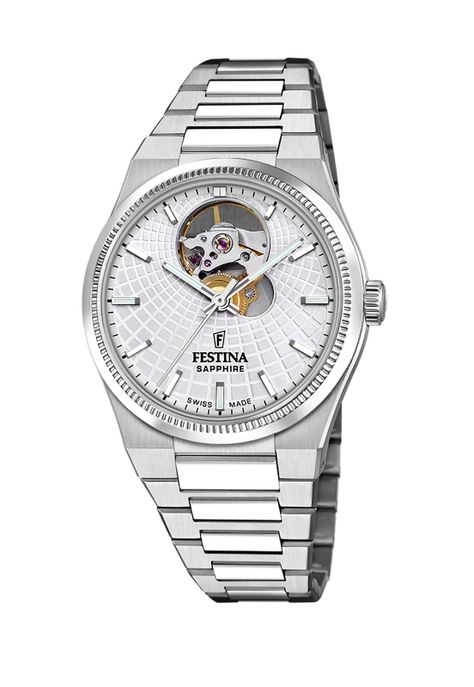 Reloj F20054/1 Festina Swiss Plateado Mujer Automático-0
