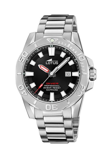 Reloj 18926/6 Lotus Negro Hombre Diver-0
