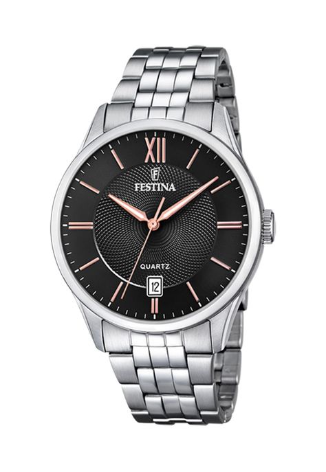 Reloj F20425/6 Festina Negro Hombre Acero Clásico-0