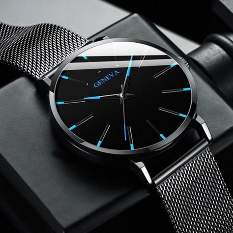 Reloj Geneva Delgado Minimalista Negro-1