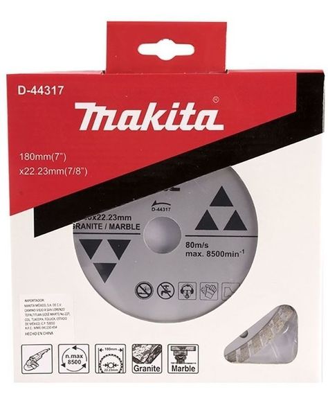 Disco diamantado turbo ondulado 180 x 22,23 mm para grano / mármol Makita D-44317 -0