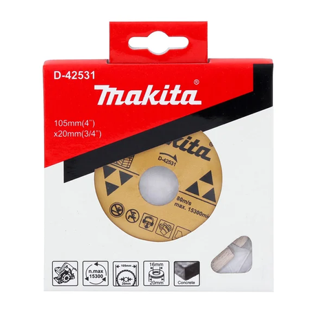 Disco Diamantado Segmentado 105x20mm + Anillo Makita D-42531-0