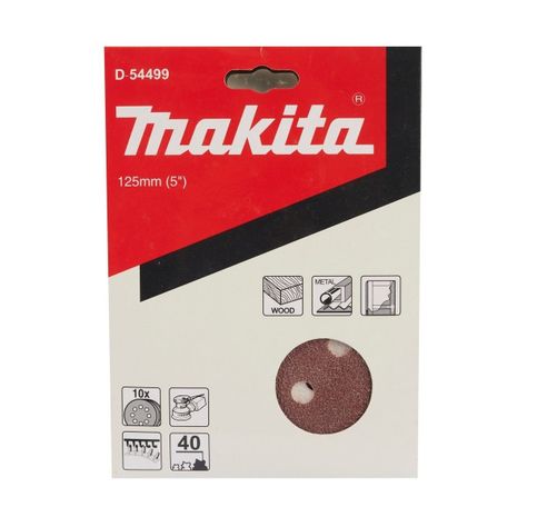 Disco De Lija Orbital 125mm (10 Uni) Grano 40 Makita D-54499-0