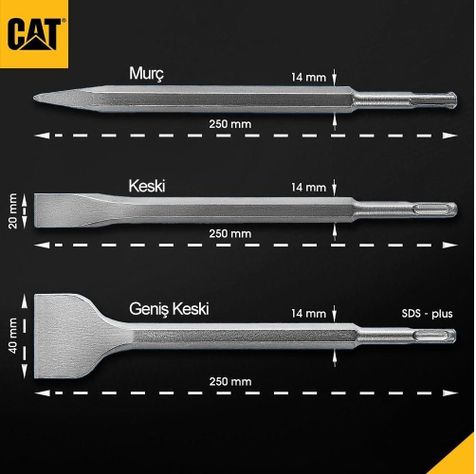 Juego Cinceles Sds Plus 3Pzas Cat DA03903-1