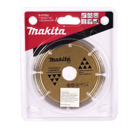 Disco diamantado segmentado 115x22,23mm / seco / concreto Makita D-37552-0