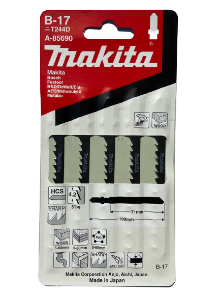 Hoja de Calar B-17 6T x 70 mm Madera Makita A-85690-0