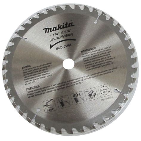 Disco de Sierra 185 x 15,88 mm 40 dientes Makita D-03464-1