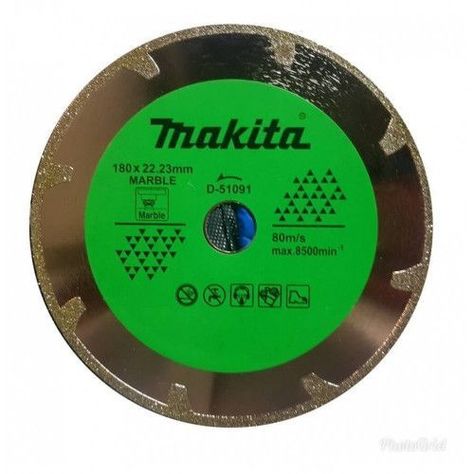 Disco Diamantado Electrochapado 180x22,23 mm para Mármol Makita D-51091-0