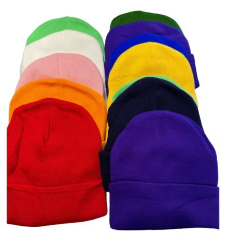 Pack 12 Gorros  Estilo Beanie Unisex Para Jovenes y Adultos-1