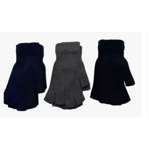 Pack 3 Guantes De Lana Sin Dedos Surtidos Unisex Jovenes Adultos-0