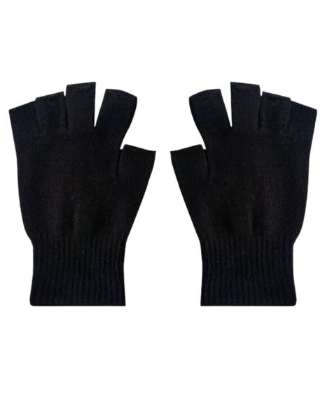 Guante De Lana Sin Dedos Medio Dedo Cómodo De Invierno Unisex-0