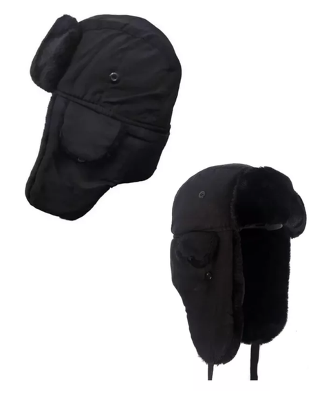 Gorro Ruso Unisex Cálido De Lona Invierno Modo Aviador-1