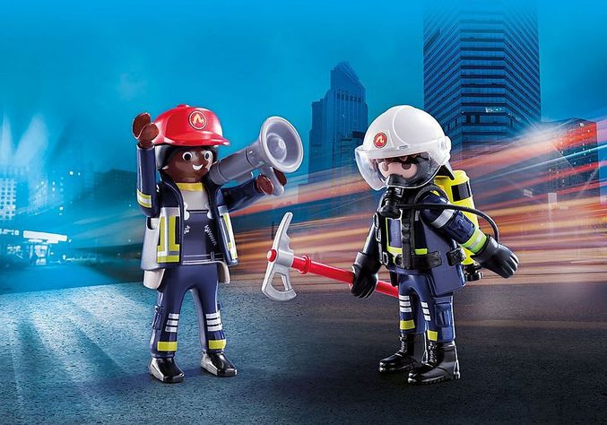 Playmobil Duo Pack Juego De 2 Figuras De Bomberos 70081-1