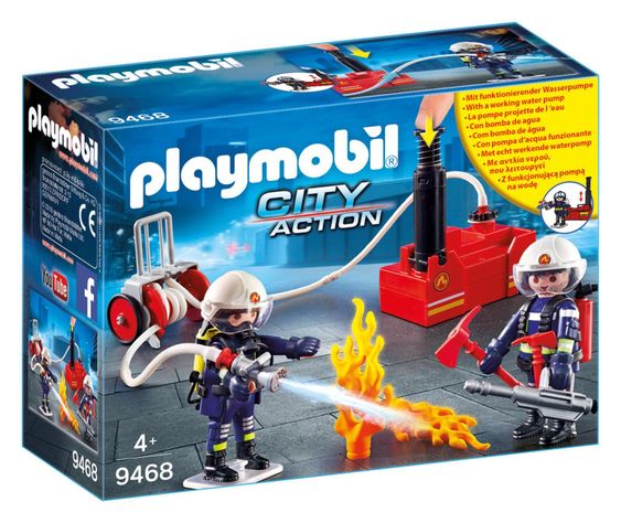 Playmobil Bomberos Con Bomba De Agua 9468-0