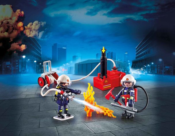 Playmobil Bomberos Con Bomba De Agua 9468-1
