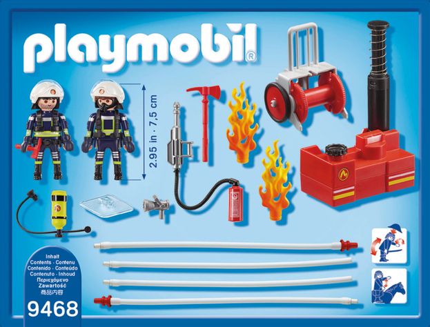 Playmobil Bomberos Con Bomba De Agua 9468-2