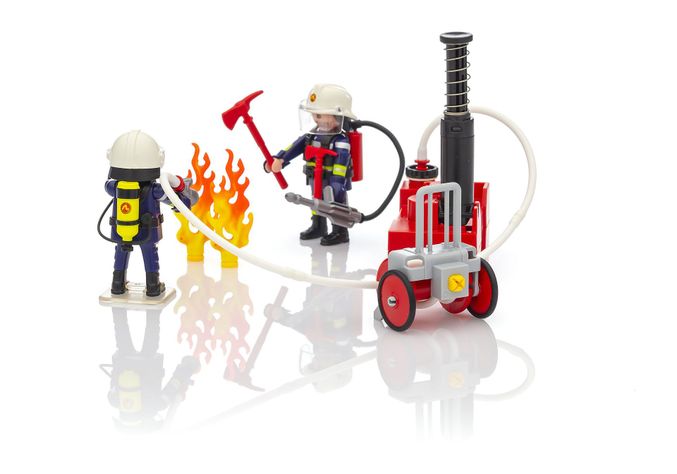 Playmobil Bomberos Con Bomba De Agua 9468-3