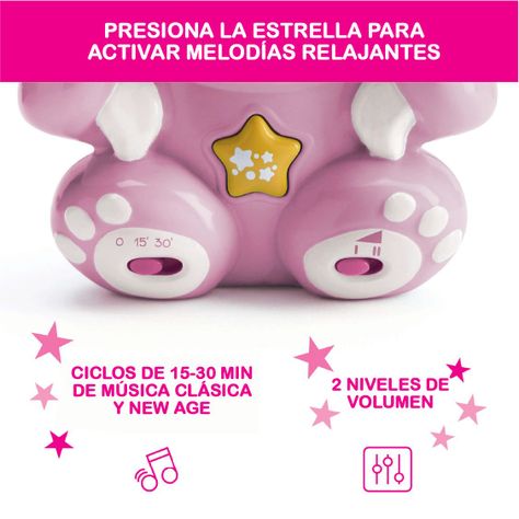 Proyector Osito Arcoiris de Chicco Rosado-2